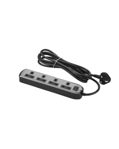 جرين هوم، توصيلة كهربائية، 4 مقابس، 3 متر، رمادي