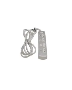 جرين هوم، توصيلة كهربائية، 4 مقابس، 3 متر، فضي