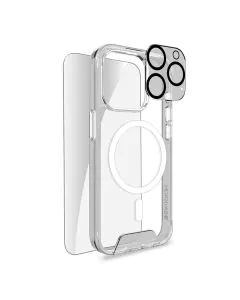 بايكرون , حافظة 4 في 1 + شاشة + عدسة كاميرا + حلقة لهاتف آيفون 15 برو ماكس