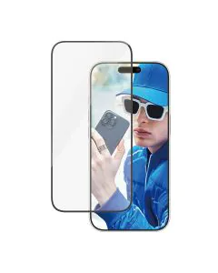 بانزرجلاس، واقي شاشة ايفون 16 برو مع تغطية كاملة للحواف، شفاف