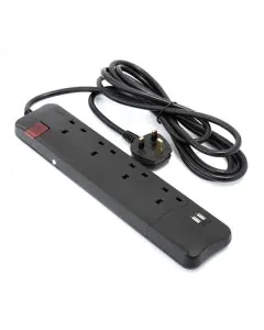 ليجراند، توصيلة كهرباء، 4 منافذ، 2 يو إس بي، 3 متر، أسود