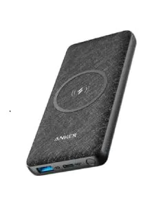 أنكر ,باور بانك باور كور سينس اللاسلكي بسعة 10000 مللي أمبير في الساعة ,أسود