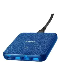 أنكر , شاحن 65 وات 4 منافذ 1 USB-C 3 USB-A ,أزرق