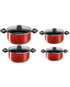 طقم قدور تيفال 8 قطع احمر C3079082