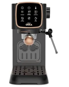 ارزوم اوكا صانعة إسبرسو نصف أوتوماتيكية مع فوهة بخار، سعة 1.1 لتر، 1628 واط، أسود و كوبر – OK0034-Copper