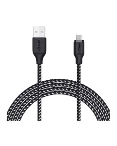 سلك شاحن أوكي, نايلون , بطول 2 متر , USB 2.0 to Micro USB , AM2  أسود 