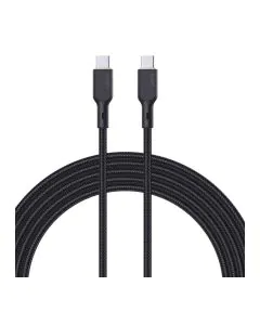 اوكي، كابل شحن نايلون مضفر 100 وات، نوع سي الي نوع سي، 1.8 متر، اسود