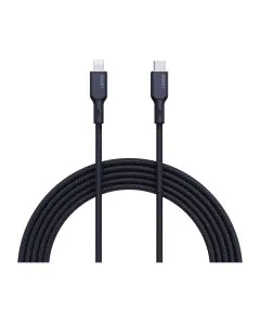 سلك شاحن أوكي, نايلون MFI, USB-C إلى Lightning,بطول 1.8 متر NCL2,أسود