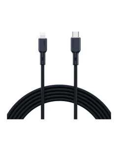 سلك شاحن أوكي سيلكون , MFI  , USB-C To Lightning  , بطول 1متر,أسود