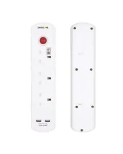 داتازون  ,وصلة كهرباء 3 مخارج مع 2 يو اس بي 5 متر ,ابيض