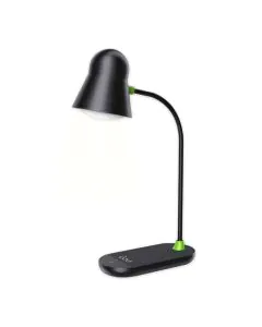 قوي , فيوجن مصباح طاولة مع شاحن لاسلكي 10 واط , مكبر صوت , أسود 