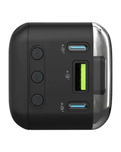 قوي , بطارية متنقلة, بسعة 10000 مللي أمبير في الساعة ,  200 واط , أسود