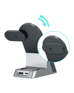 جرين ليو, شاحن لاسلكي 6 في 1 بقوة 15 وات ,أسود