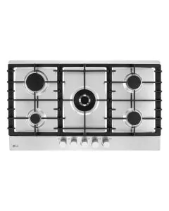 موقد غاز مدمج من إل جي، 86 سم، 5 شعلات، حديد زهر، ستانلس ستيل - CG5Z3626SJ