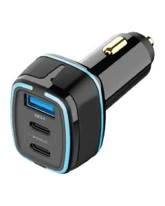 بوروردو , شاحن سيارة سريع متعدد المنافذ بقدرة 105 وات، أسود