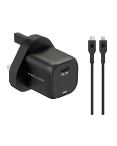 باورولوجي , شاحن جان بي دي 33 واط , كابل لايتنينغ 1.2 , أسود