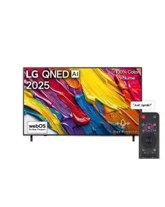 شاشة LG كيونيد AI QNED82 حجم 86 بوصة 4K تلفاز ذكي مع ريموت ذكي سحري ونظام HDR10 و ويب أو اس25 إصدار 2025