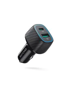  شاحن سيارة  راف باور، 60 واط كيو سي  24 واط، 2 منافذ،  بي  دي  واط 36- أسود - RP-VC009 60W BLK