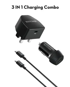 راف باور، شاحن جداري PC1041، شاحن سيارة VC1017، كابل CB1021