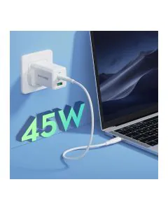 راف باور شاحن جداري، 45 واط، مدخلين، أسود