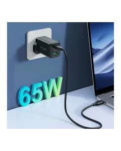 راف باور شاحن جداري 35 واط, منفذين تايب سي بتقنية بي دي ومنفذ يو إس بي - اسود