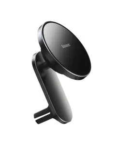 بيسوس , حامل جوال مغناطيسي للسيارة , شحن لاسلكي , أسود