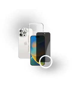 زوندا، باقة حماية 3 في 1 أيفون 16 برو، غطاء، واقي شاشة، واقي عدسة، خصوصية