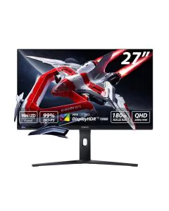 شاشة ألعاب شاومي QHD لوحة Fast IPS, مقاس 27 بوصة, معدل تحديث 180 هرتز, 1 ملي ثانية, أسود - ELA5627UK