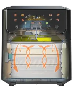 قلاية وفرن بدون زيت إكسبر بـ 12 وظيفة لمس - رقمي، 12 لتر - 1800 واط - XPAO-12S