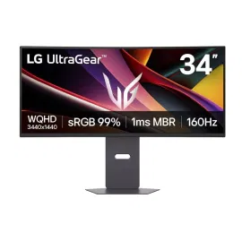 شاشة ألعاب منحنية ال جي الترا جير ٣٤ بوصة بدقة WQHD، معدل تحديث ١٦٠ هرتز،١ ملي ثانية MBR، ولوحة VA، أسود , 34G600A-B.AMI