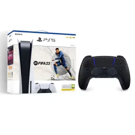 بلايستيشن ٥ محرك أقراص + قسيمة فيفا 23 + قسيمة التميت تيم 23+ وحدة تحكم اضافية