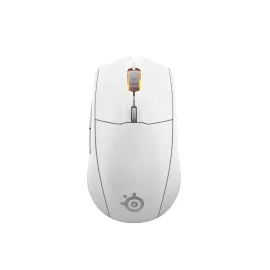 ماوس الألعاب ستيل سيريز رايفال 3 الجيل الثاني لا سلكية، 18K DPI، إضاءة RGB، أبيض - SS-62524