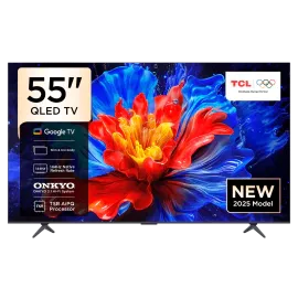 شاشة TCL ذكي 55 بوصة، QLED، دقة 4K UHD، نظام Google TV، مع مستقبل مدمج – 55P8K