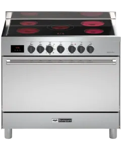 بومبانى، فرن كهربائي سيراميك، 90×60، 5 عيون، فضي - TECH9008VTCPTIX